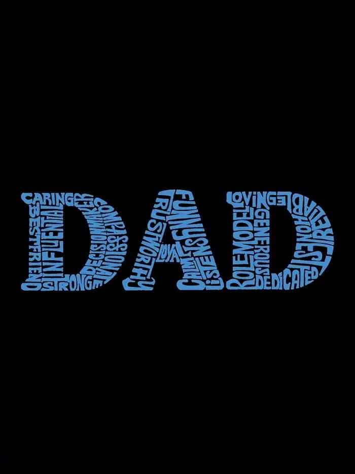 Мужская толстовка с круглым вырезом Dad Word Art LA Pop Art — изображение 3 из 3, черный