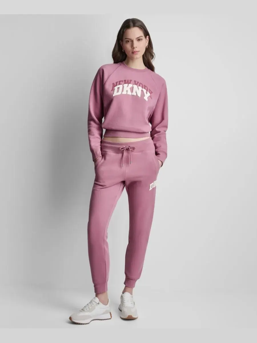 Спортивные брюки с логотипом Varsity DKNY Sport — изображение 2 из 6, розовый