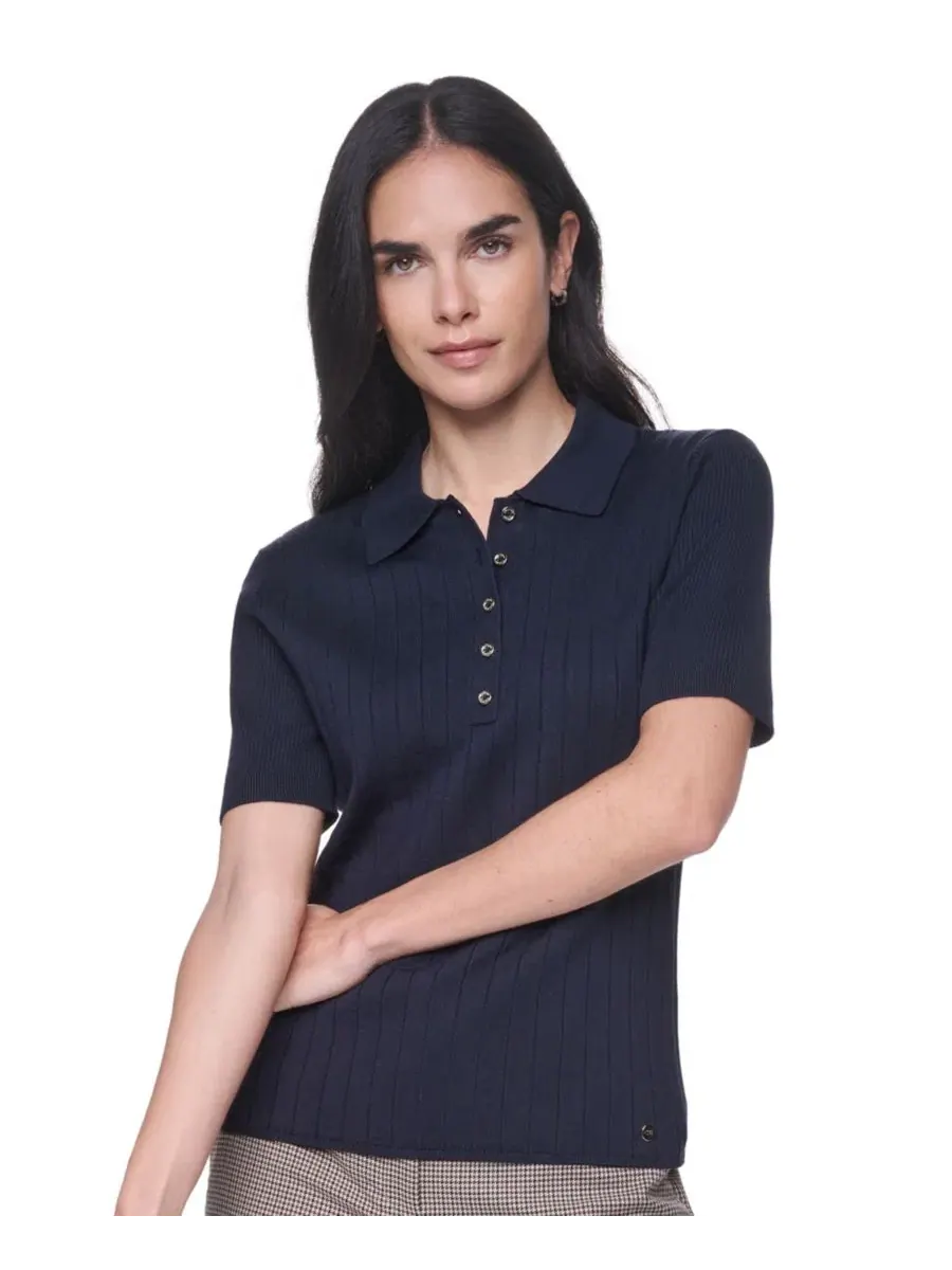 Женский пуловер-поло с коротким рукавом Tommy Hilfiger — изображение 1 из 6, синий