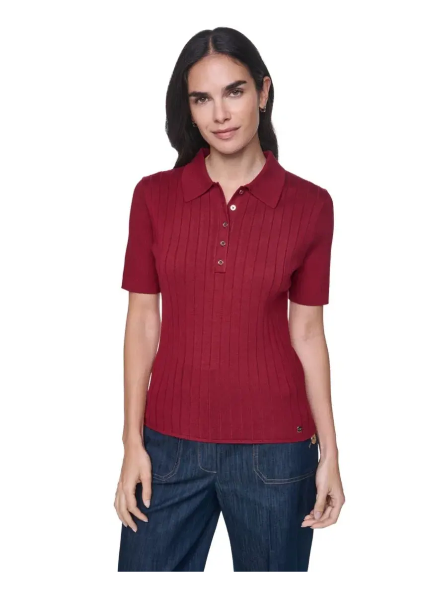 Пуловер-поло с коротким рукавом Tommy Hilfiger — изображение 1 из 8, красный
