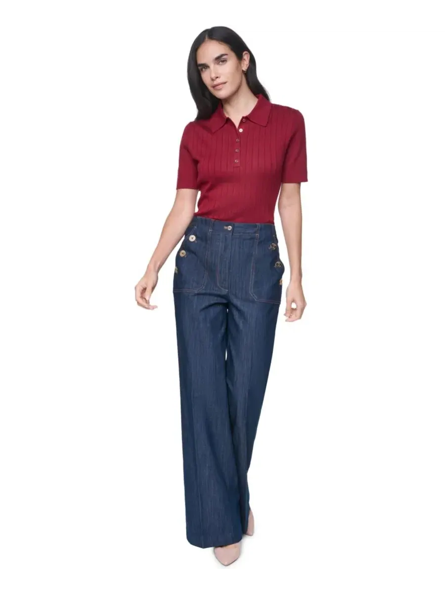 Пуловер-поло с коротким рукавом Tommy Hilfiger — изображение 2 из 8, красный