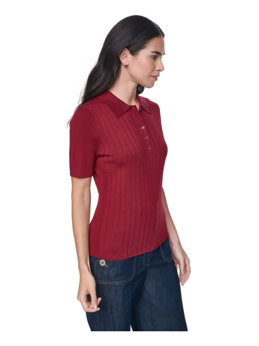 Пуловер-поло с коротким рукавом Tommy Hilfiger — изображение 3 из 8, красный