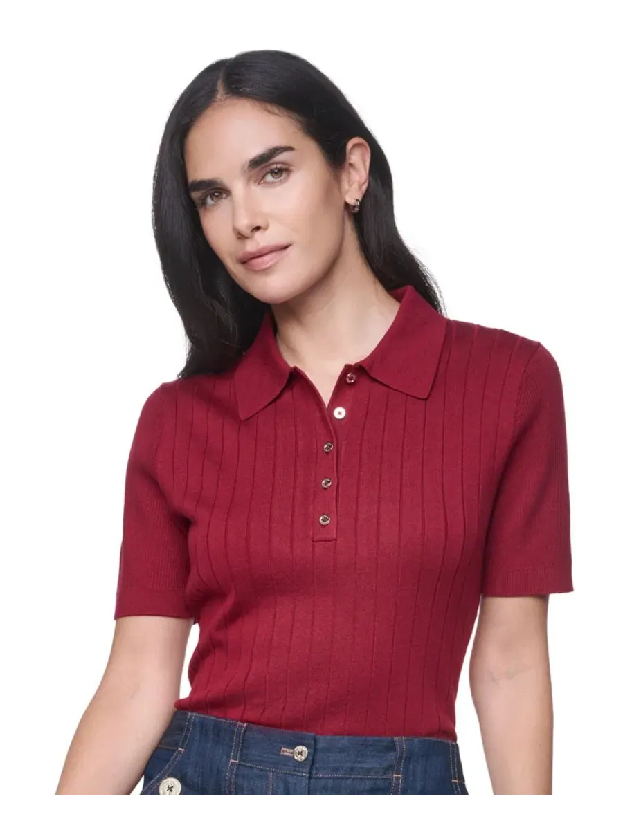 Пуловер-поло с коротким рукавом Tommy Hilfiger — изображение 4 из 8, красный
