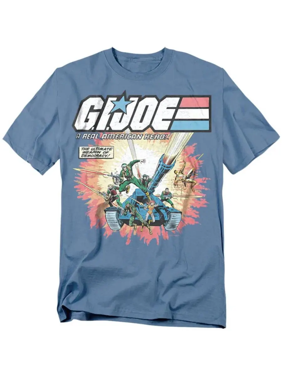Футболка хлопковая с принтом G.I. Joe Real American Hero Hasbro+ — изображение 1 из 3, синий