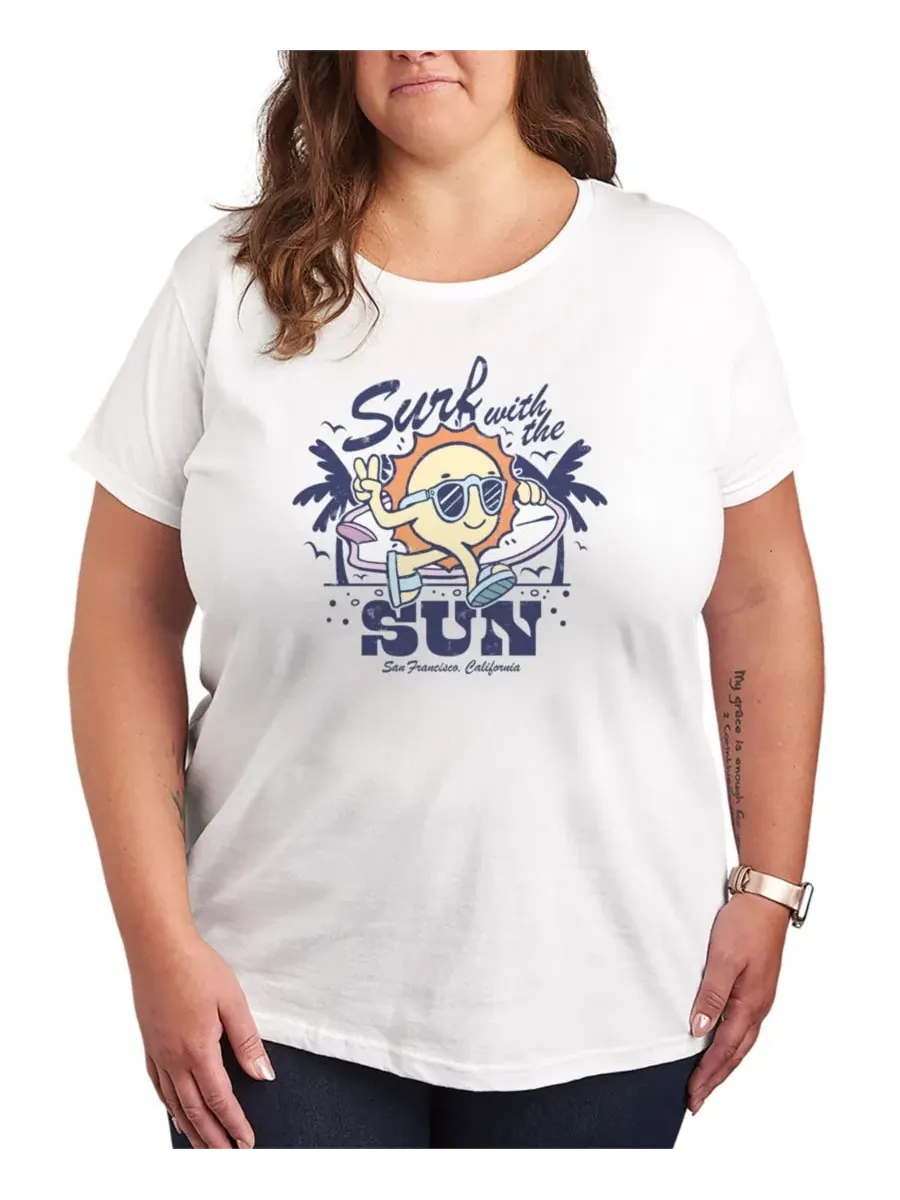 Футболка с принтом Instant Message Surf with the Sun Hybrid Apparel — изображение 1 из 3, белый