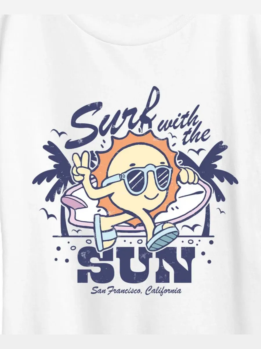 Футболка с принтом Instant Message Surf with the Sun Hybrid Apparel — изображение 2 из 3, белый