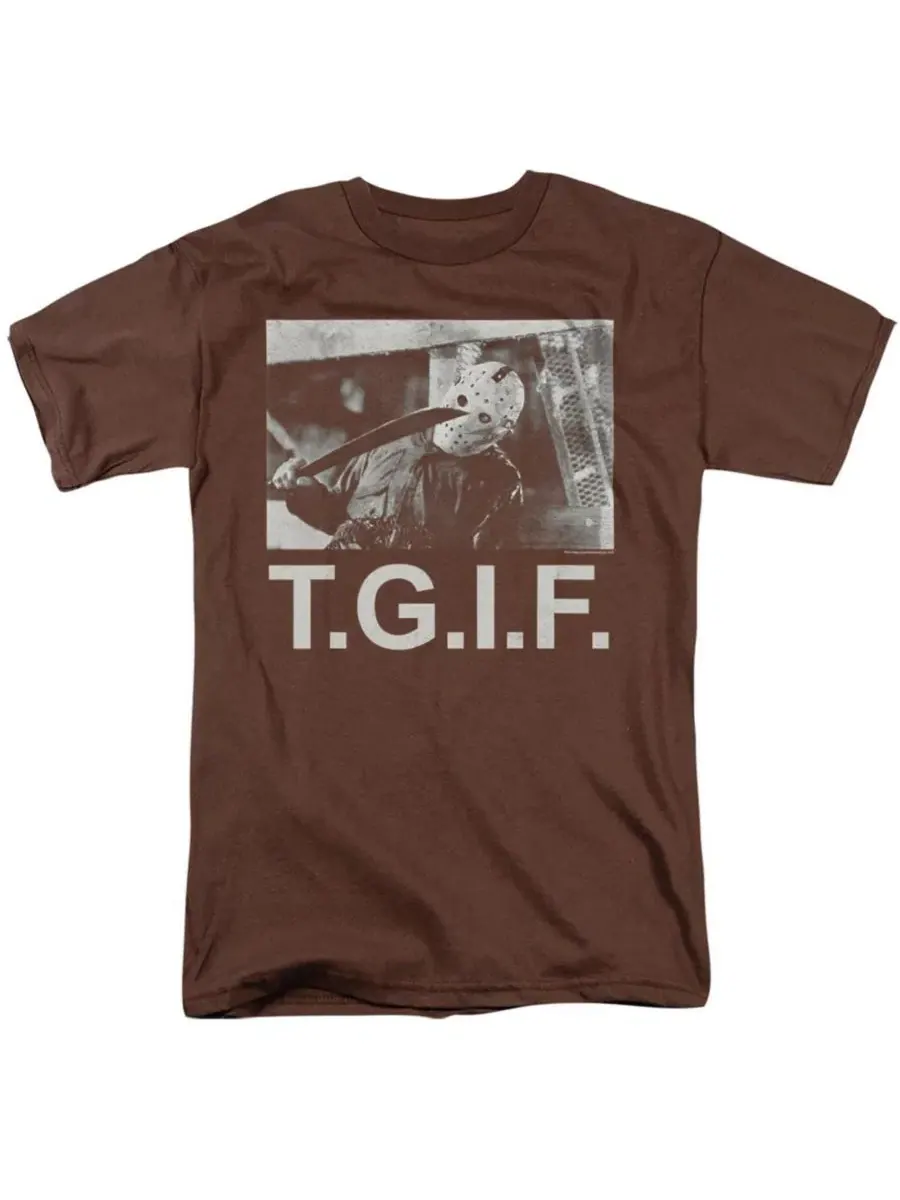 Футболка с принтом Tgif Friday The 13th — изображение 1 из 3, коричневый