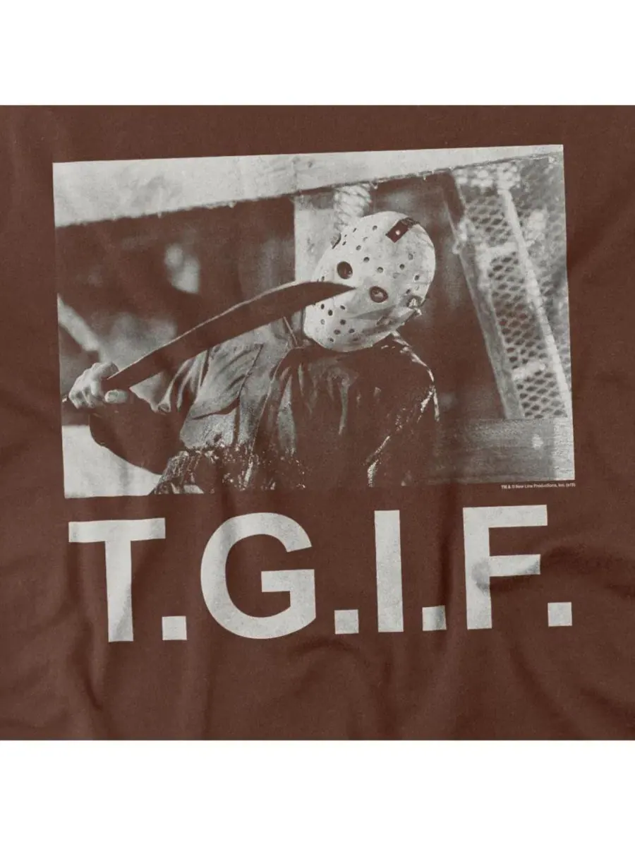 Футболка с принтом Tgif Friday The 13th — изображение 2 из 3, коричневый