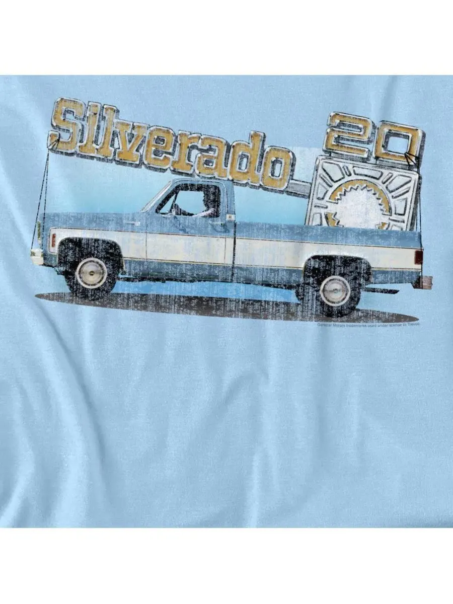 Футболка с принтом Old Silverado Sketch Logovision — изображение 2 из 3, светлый синий