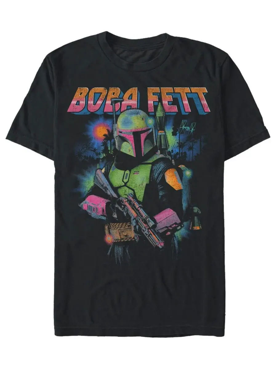 Футболка с принтом Star Wars Mandalorian Bobba Glow Fifth Sun — изображение 1 из 3, черный