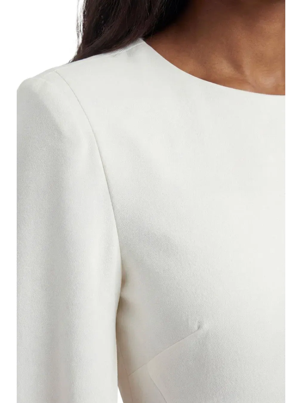 Платье миди с мысом из сетки Cape Mesh Midi Karen Millen — изображение 4 из 5, белый