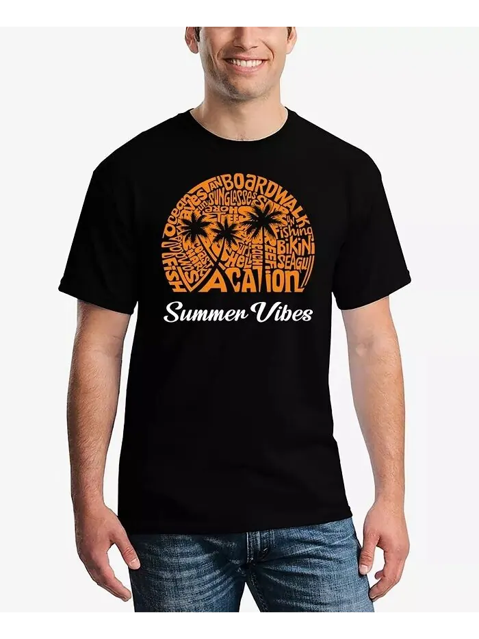 Футболка мужская Summer Vibes Word Art LA Pop Art — изображение 1 из 3, черный