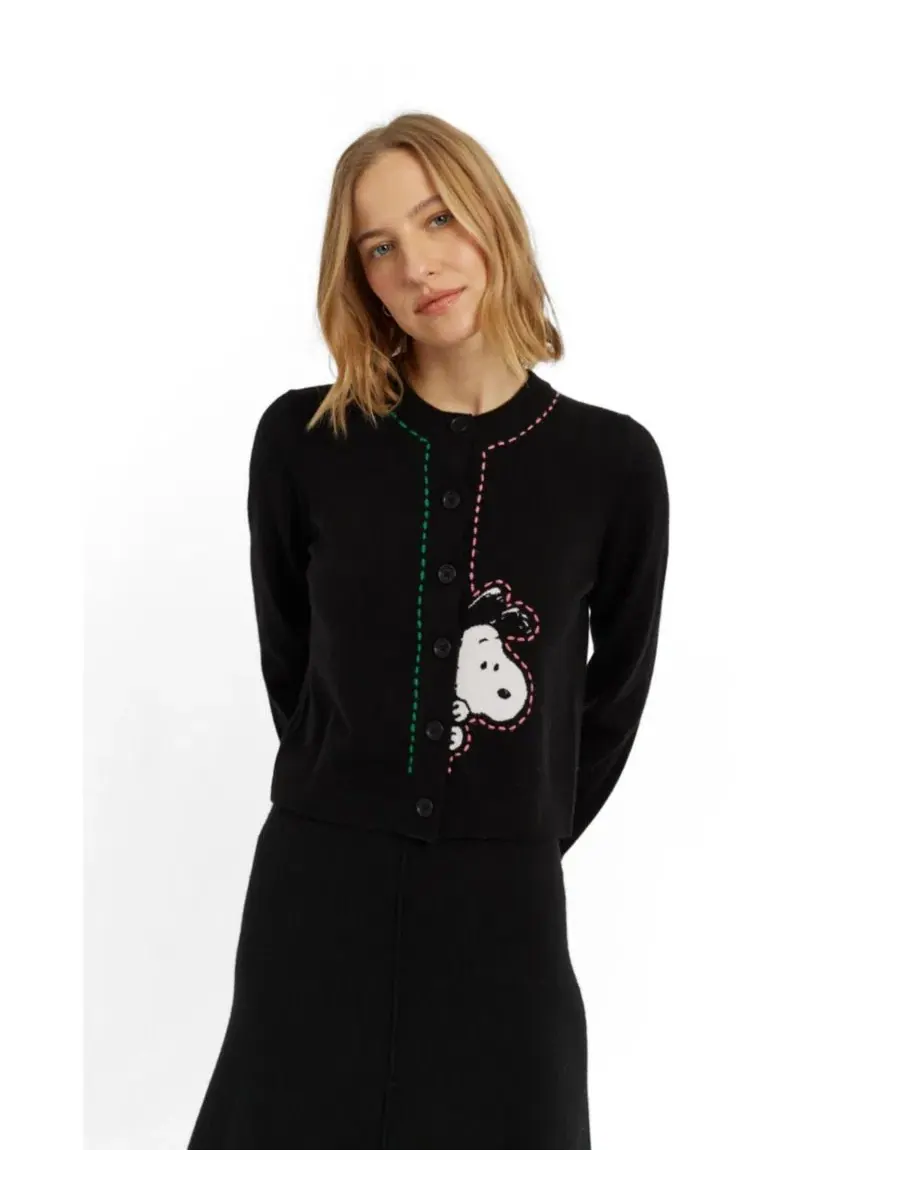 Кардиган с Snoopy Peep и ручной вышивкой Chinti & Parker — черный