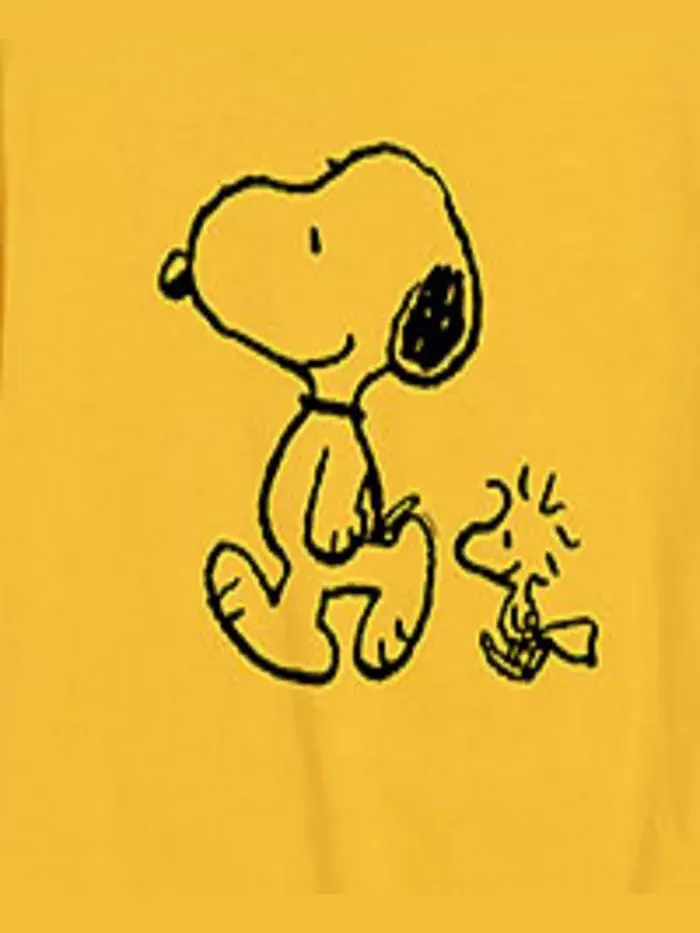 Футболка с принтом Snoopy и Woodstock для мальчиков старшего возраста Peanuts — изображение 3 из 3, желтый