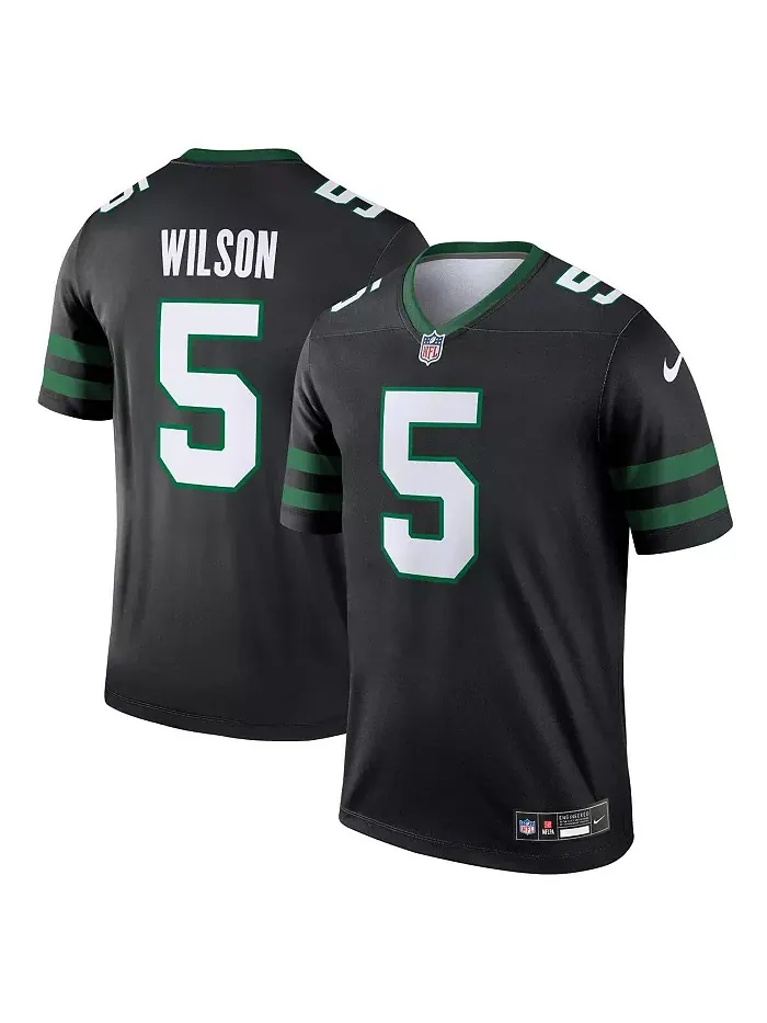 Мужская классическая альтернативная легендарная футболка Garrett Wilson New York Jets Nike — изображение 1 из 5, черный