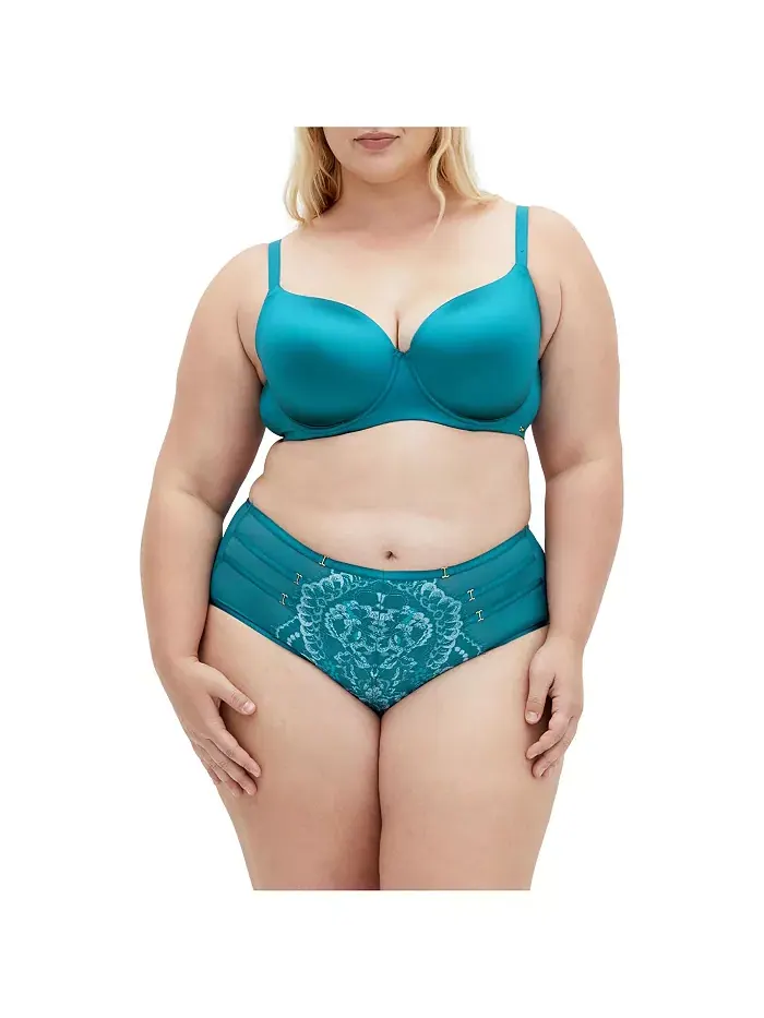 Бюстгальтер-футболка Plus Size Smooth & Chic CITY CHIC — изображение 1 из 5, бирюзовый