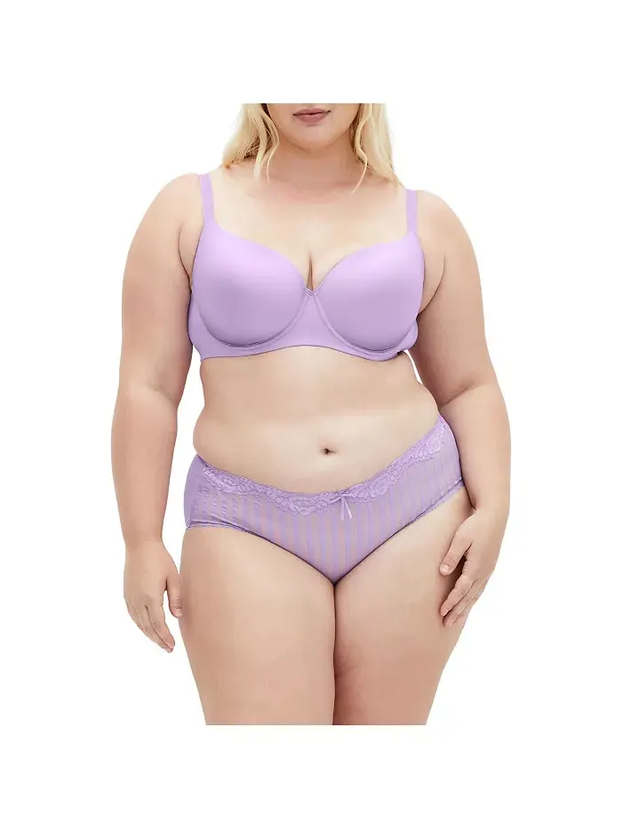 Бюстгальтер-футболка Plus Size Smooth & Chic CITY CHIC — изображение 1 из 5, лавандовый