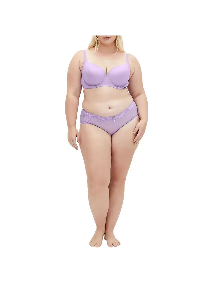 Бюстгальтер-футболка Plus Size Smooth & Chic CITY CHIC — изображение 3 из 5, лавандовый