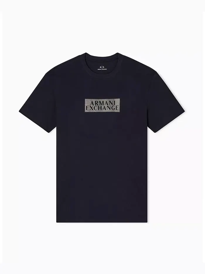 Мужская футболка с золотым логотипом и принтом A|X Armani Exchange — изображение 5 из 5, черный