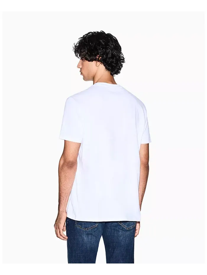 Мужская футболка с золотым логотипом и принтом A|X Armani Exchange — изображение 3 из 5, белый