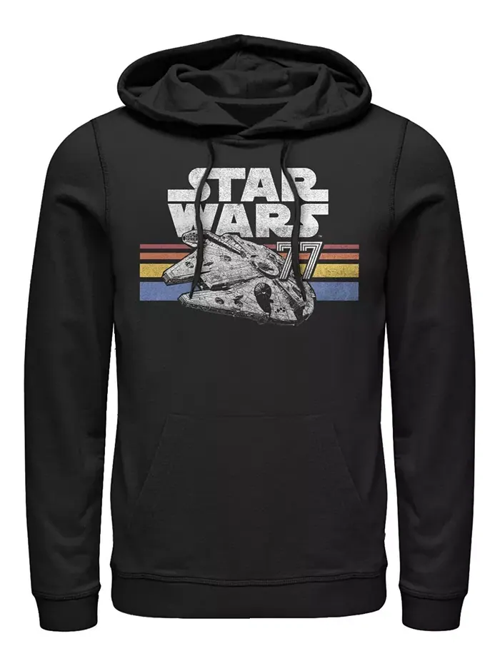 Мужская толстовка с капюшоном Star Wars Vintage-Like Falcon Fleece Pullover Hoodie Fifth Sun — изображение 1 из 1, черный