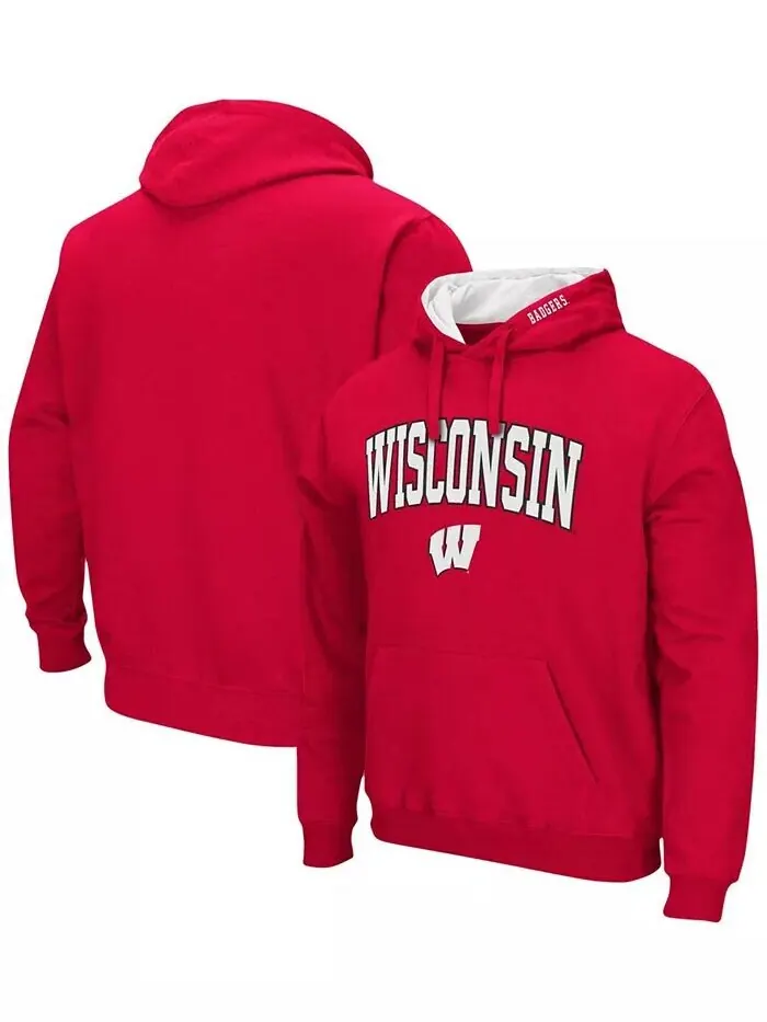 Мужская толстовка с капюшоном Wisconsin Badgers Arch Logo 3.0 Colosseum — изображение 1 из 5, красный