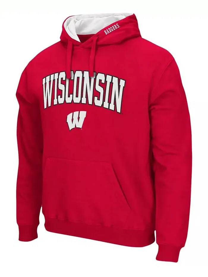 Мужская толстовка с капюшоном Wisconsin Badgers Arch Logo 3.0 Colosseum — изображение 2 из 5, красный