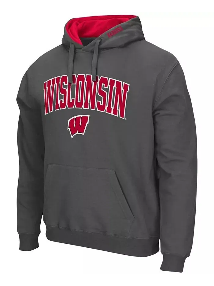 Мужская толстовка с капюшоном Wisconsin Badgers Arch Logo 3.0 Colosseum — изображение 4 из 5, красный