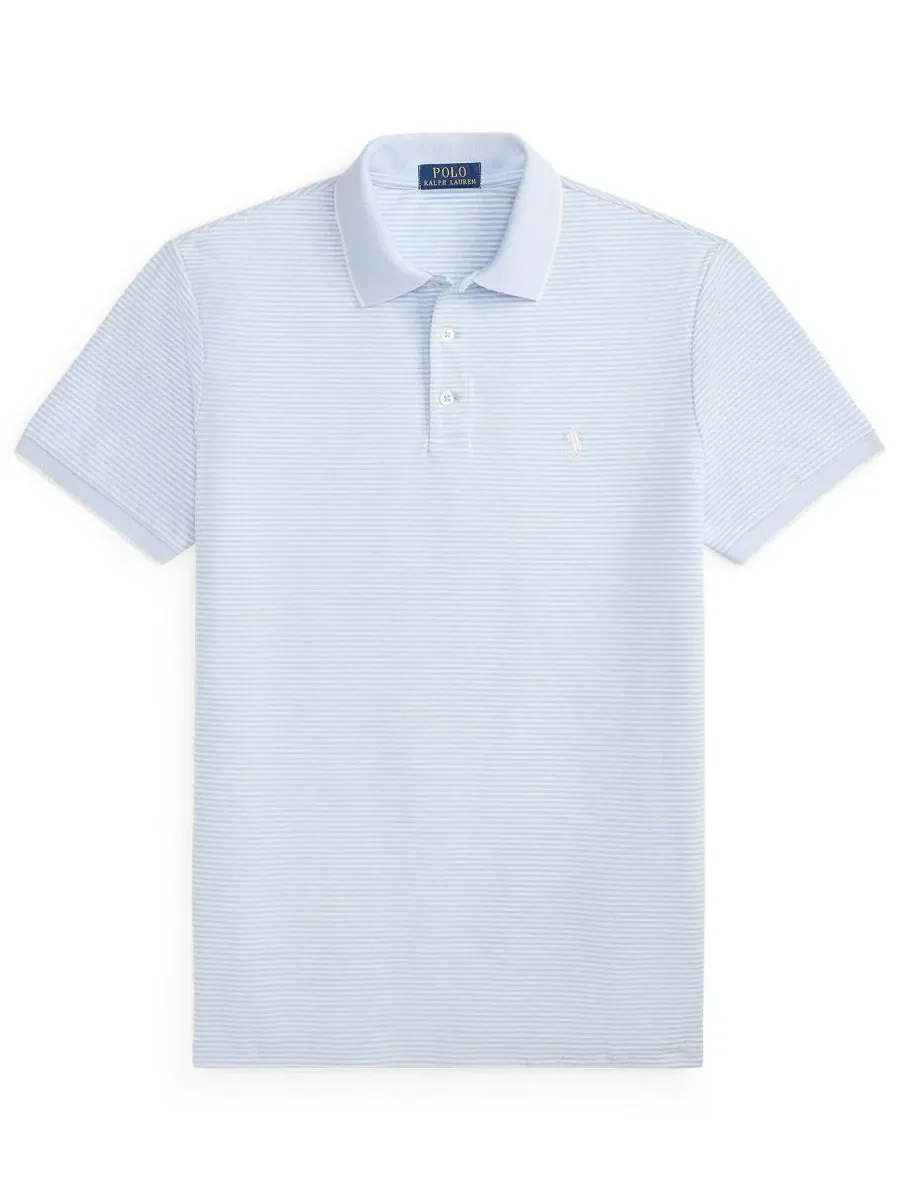 Футболка-поло с коротким рукавом Classic Fit Polo Ralph Lauren — изображение 4 из 4, синий/белый