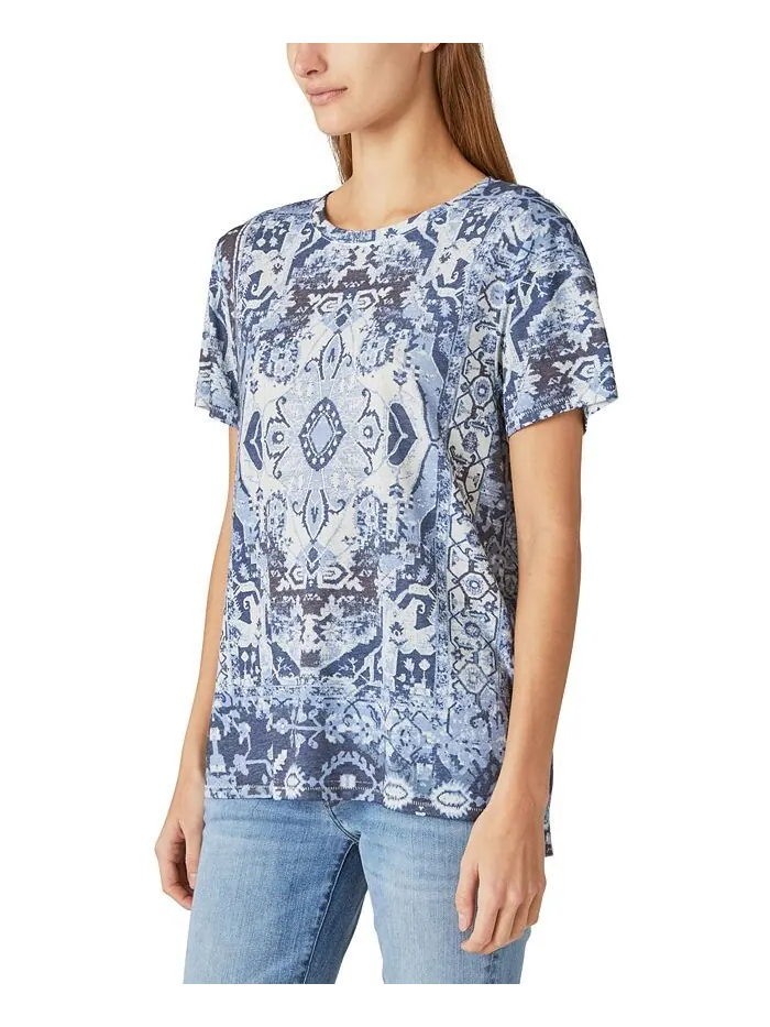 Женская футболка с круглым вырезом с принтом Lucky Brand — изображение 3 из 3, синий мульти