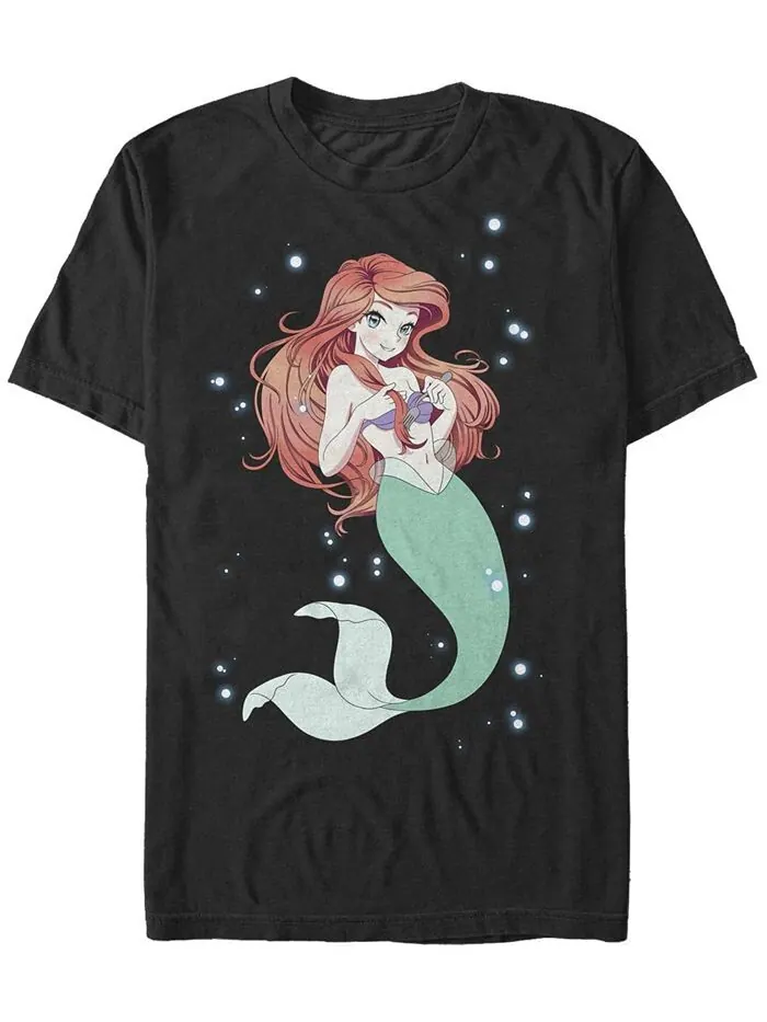 Мужская футболка с короткими рукавами в стиле аниме Ariel Fifth Sun — изображение 1 из 1, черный