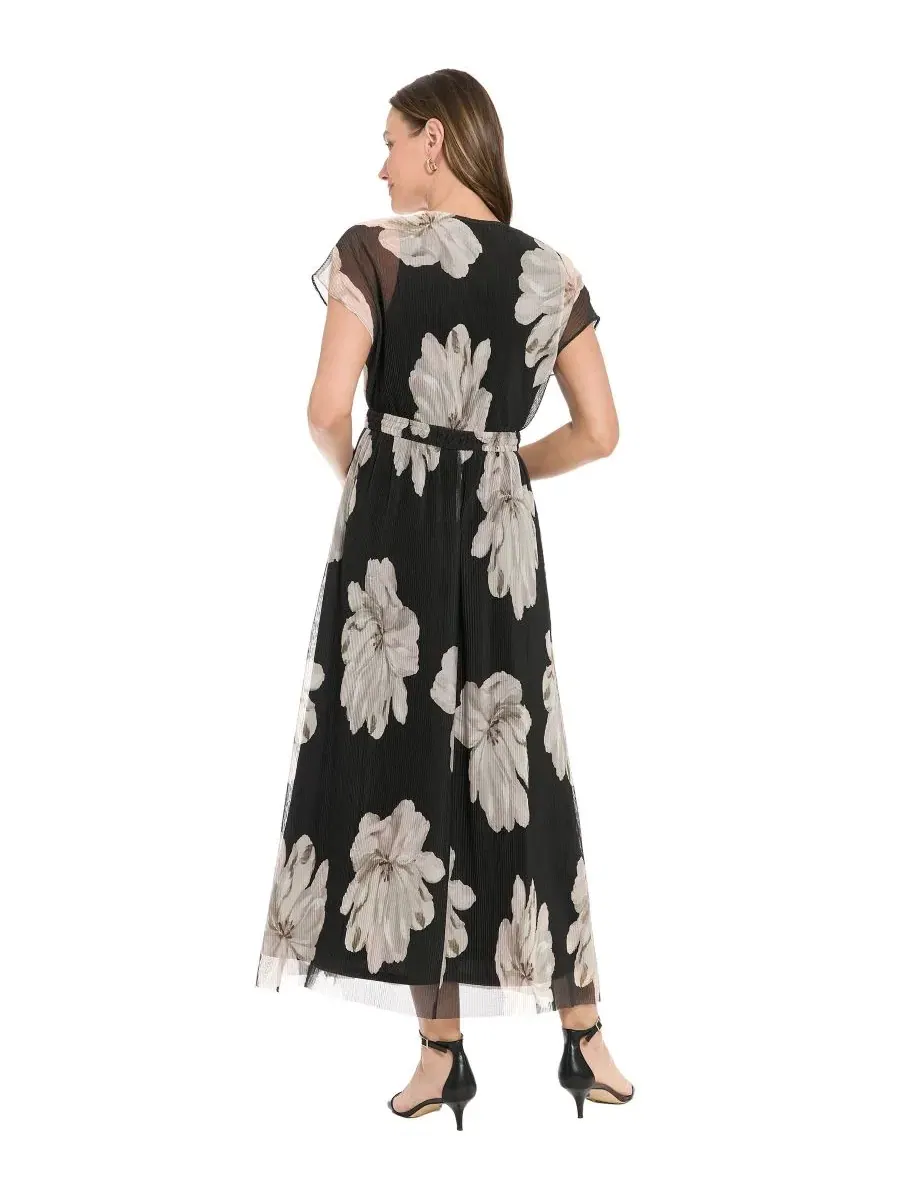 Платье-макси с запахом, с принтом, модель Petite Printed Surplice Neck Maxi Dress London Times — изображение 3 из 3, песочный
