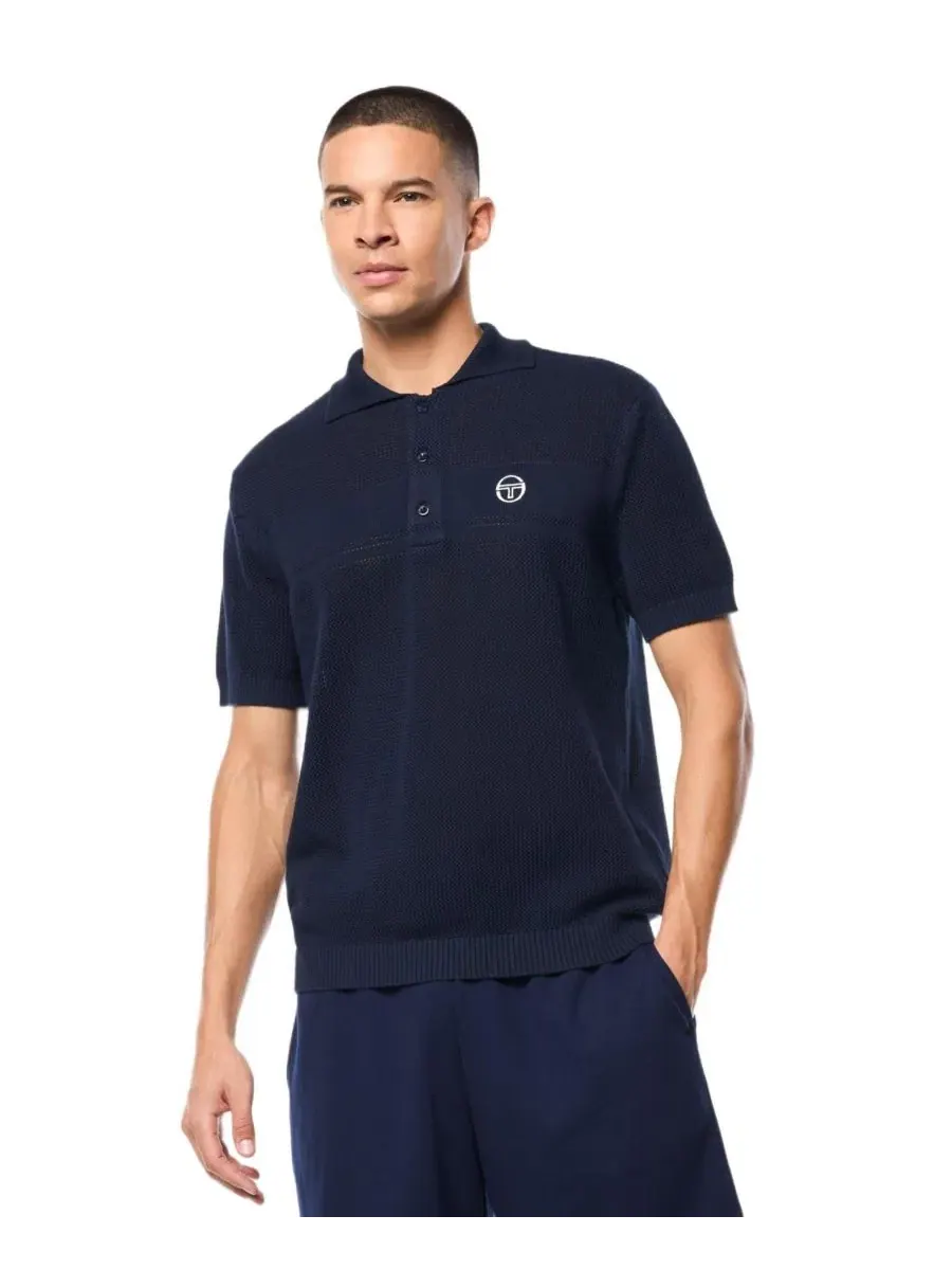 Мужское поло из хлопка Sabino Knit Polo Sergio Tacchini — синий