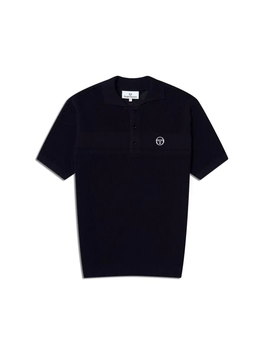 Мужское поло из хлопка Sabino Knit Polo Sergio Tacchini — изображение 5 из 5, синий