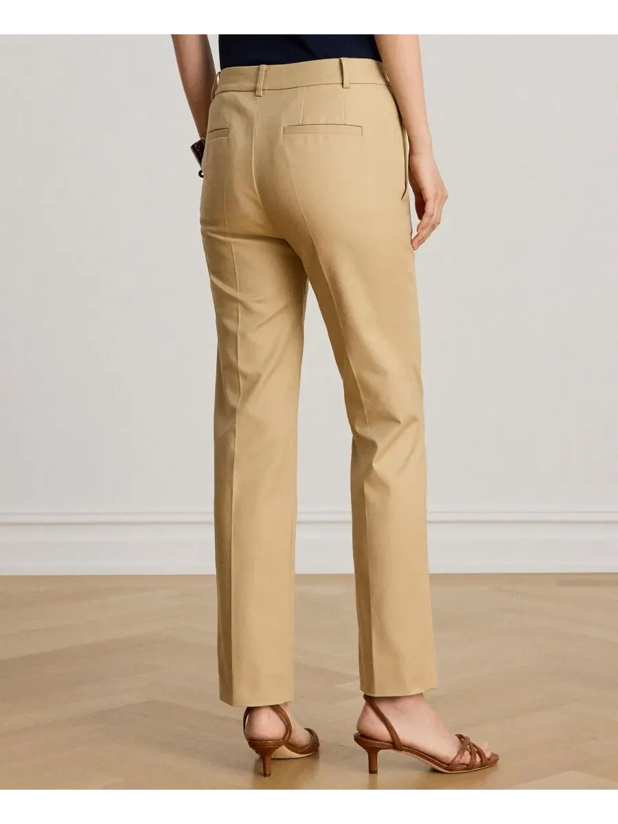 Брюки-слим с высокой посадкой Lauren Ralph Lauren — изображение 5 из 6, бежевый