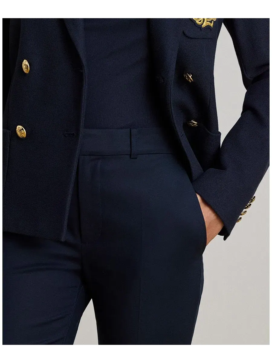 Брюки с завышенной талией и зауженным кроем Lauren Ralph Lauren — изображение 3 из 5, темно-синий