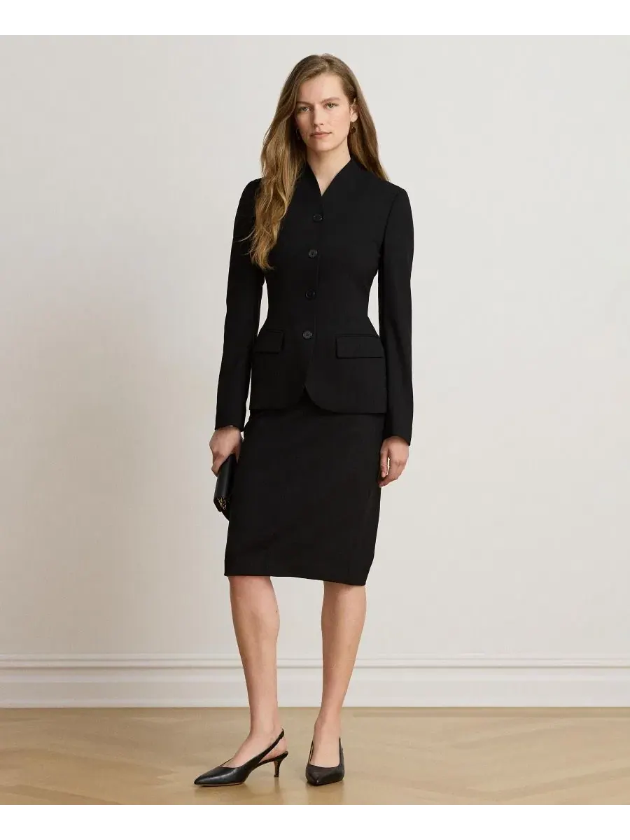 Юбка-карандаш с разрезом сзади Lauren Ralph Lauren — изображение 3 из 7, черный