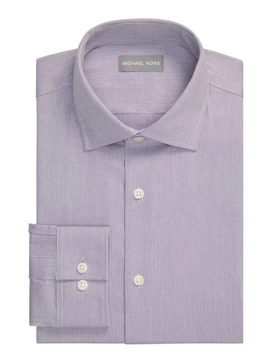 Мужская классическая рубашка с воротником-стойкой, slim fit Michael Kors — изображение 3 из 5, фиолетовый