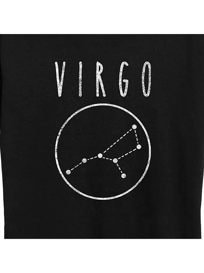 Модная футболка больших размеров с рисунком Астрологии Девы Hybrid Apparel — изображение 3 из 3, черный