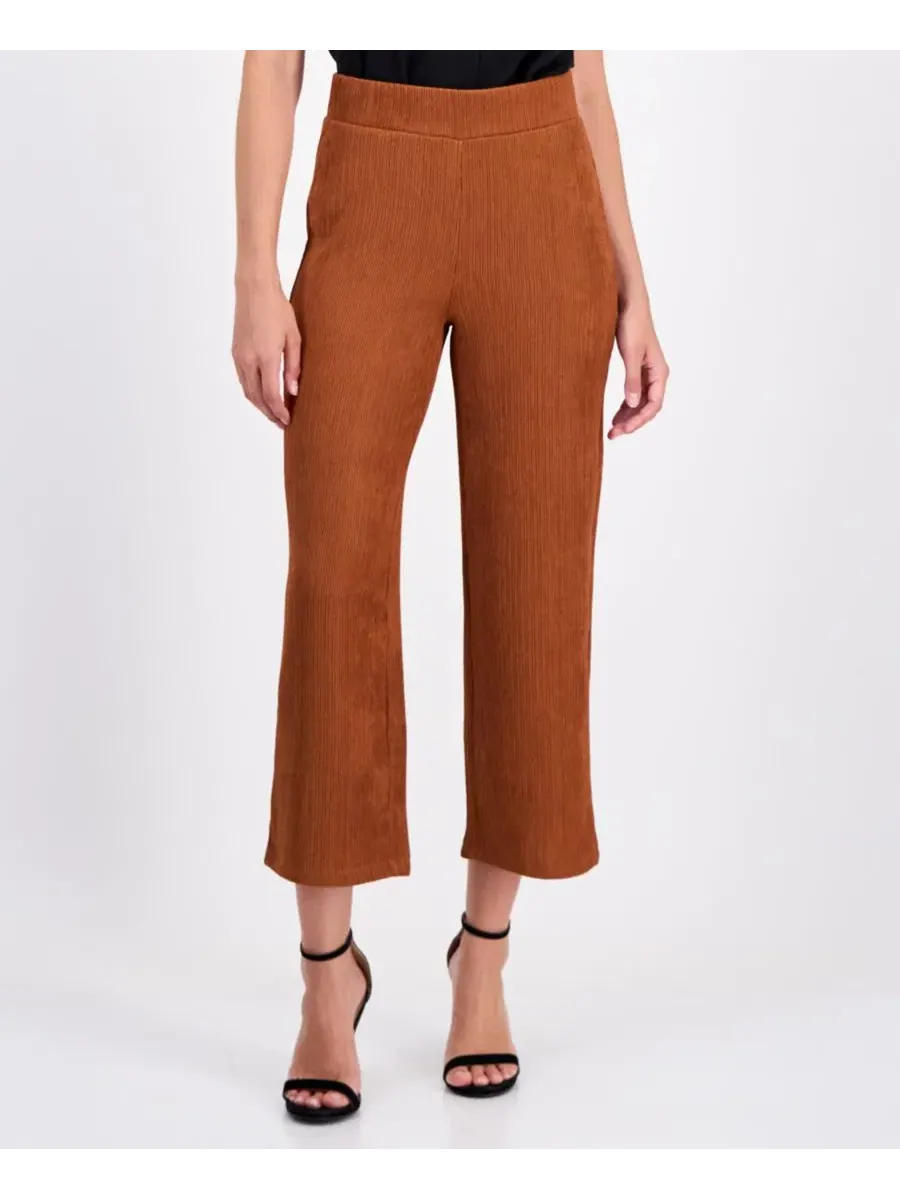 Брюки женские с защипами, широкие, с высокой посадкой Anne Klein, Cedar Spice