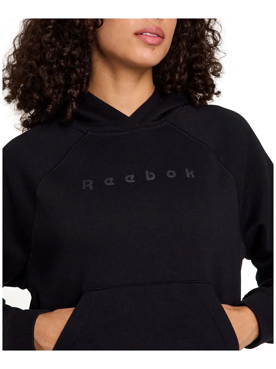 Женская толстовка с капюшоном и карманом-кенгуру Reebok — изображение 3 из 5, черный