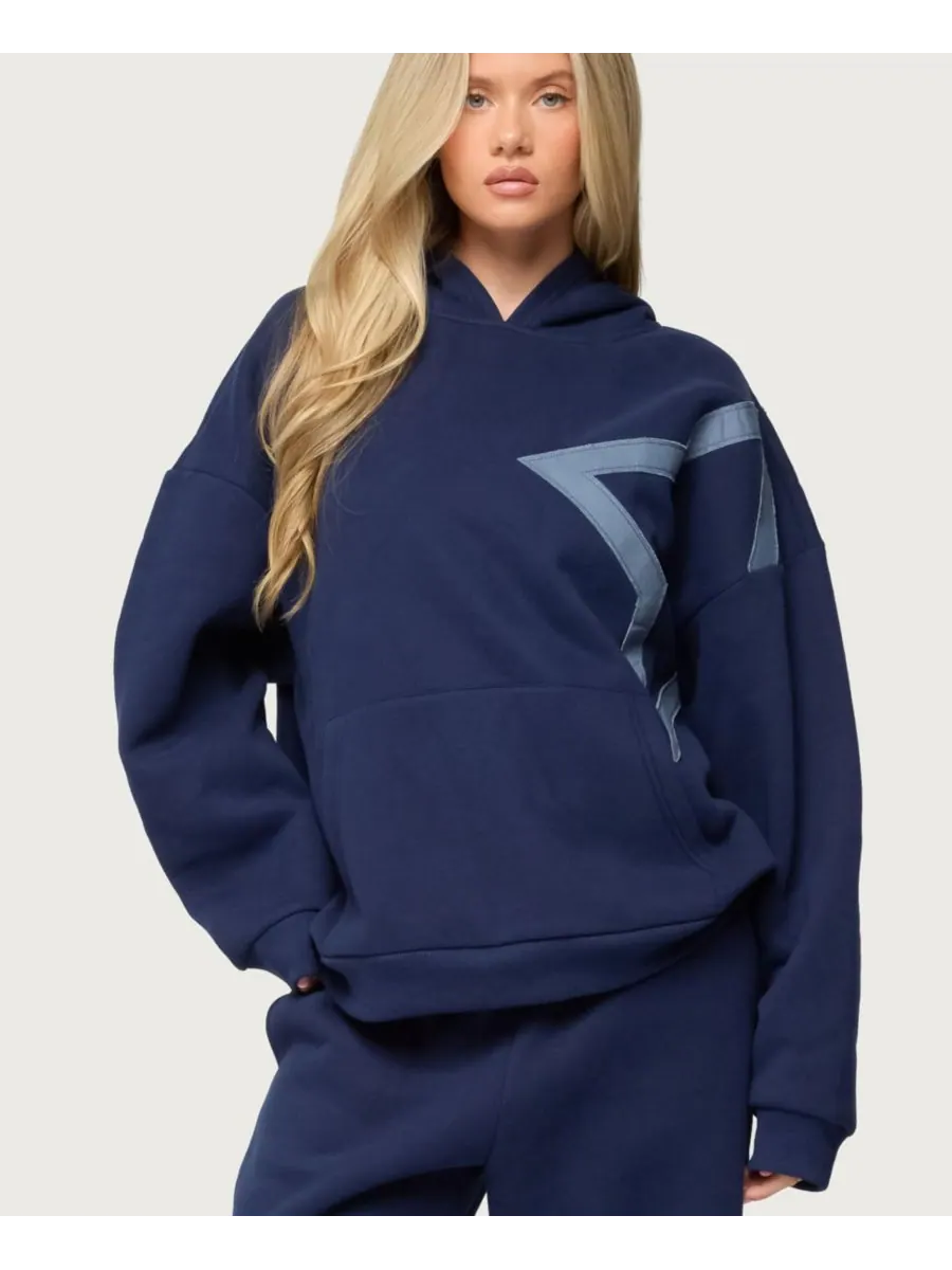 Женская толстовка Starly Oversized Edikted — изображение 1 из 4, темно-синий