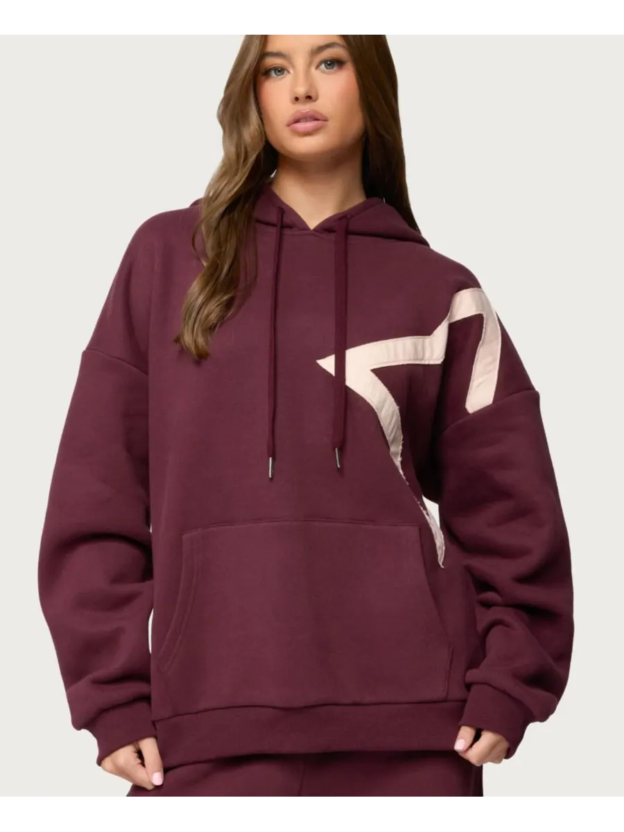 Женская толстовка Starly Oversized Edikted — изображение 1 из 5, бордовый