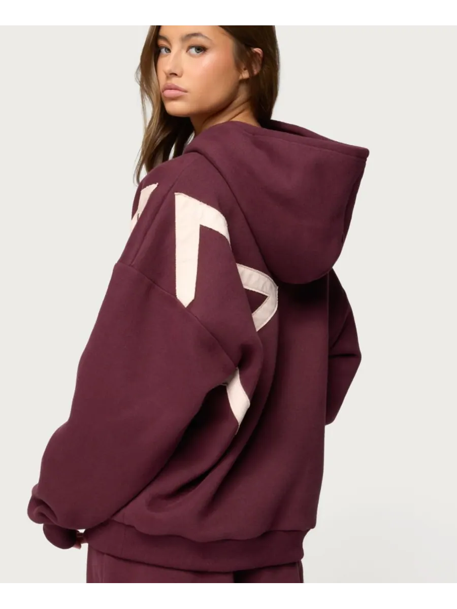 Женская толстовка Starly Oversized Edikted — изображение 2 из 5, бордовый