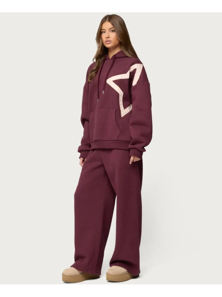 Женская толстовка Starly Oversized Edikted — изображение 3 из 5, бордовый