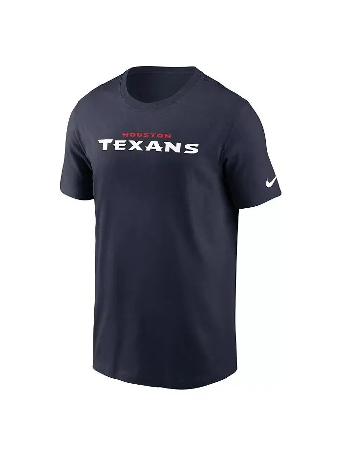 Мужская темно-синяя футболка Houston Texans Wordmark Essential Nike — изображение 2 из 3, темно-синий