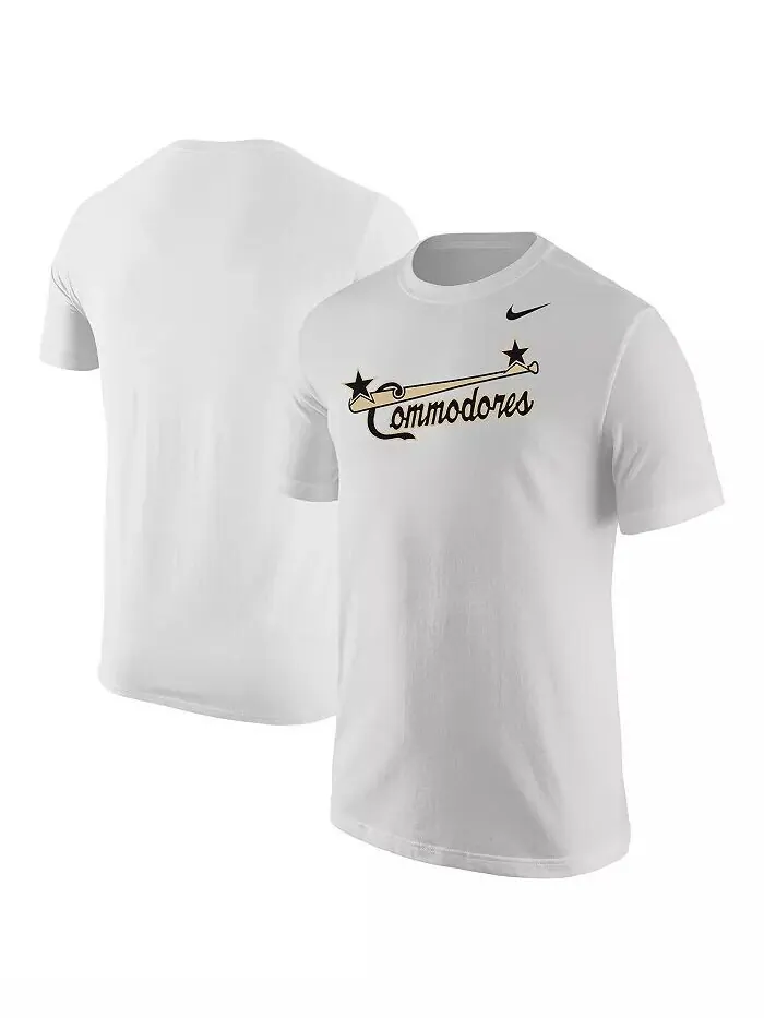 Мужская белая потертая бейсбольная футболка Vanderbilt Commodores Nike — изображение 1 из 3