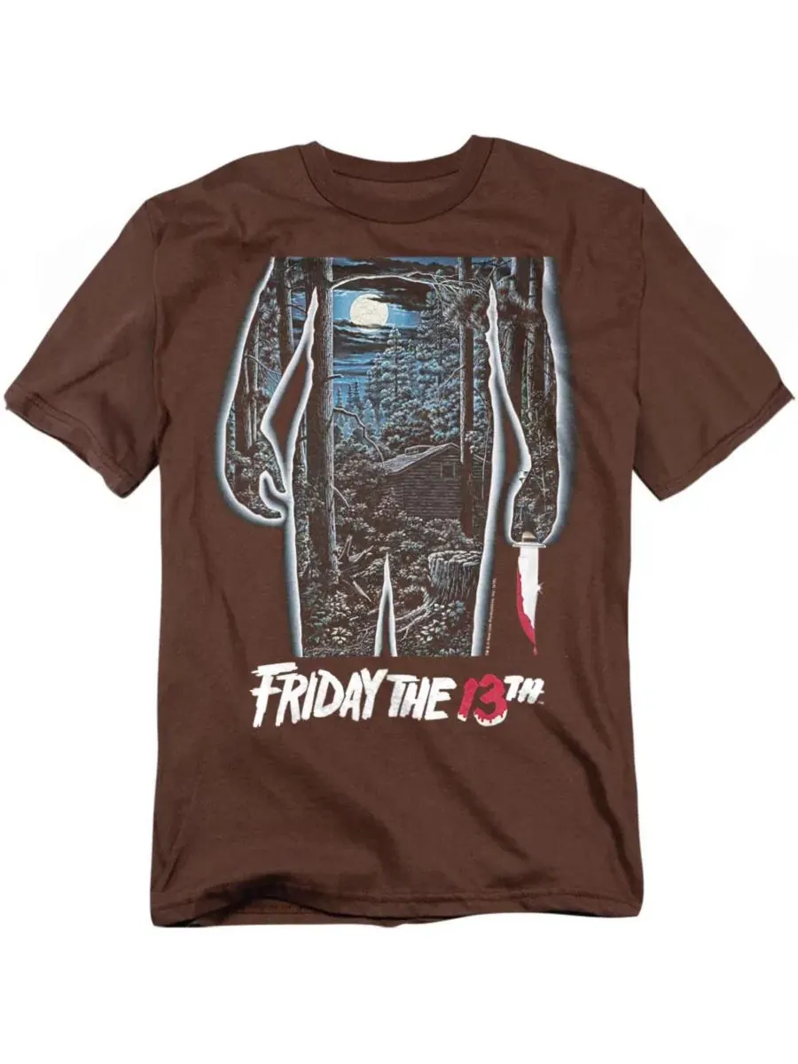 Футболка с принтом Men's Poster Friday The 13th — изображение 1 из 3, коричневый