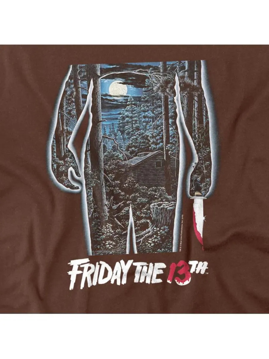 Футболка с принтом Men's Poster Friday The 13th — изображение 3 из 3, коричневый