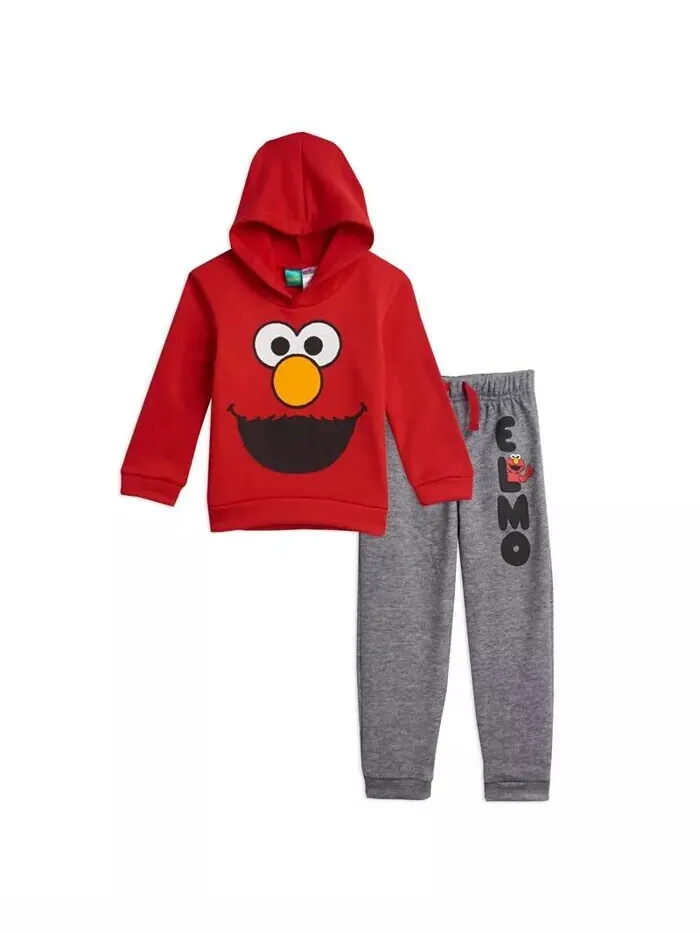 Комплект одежды из толстовки и брюк Elmo для маленьких мальчиков Sesame Street — серый